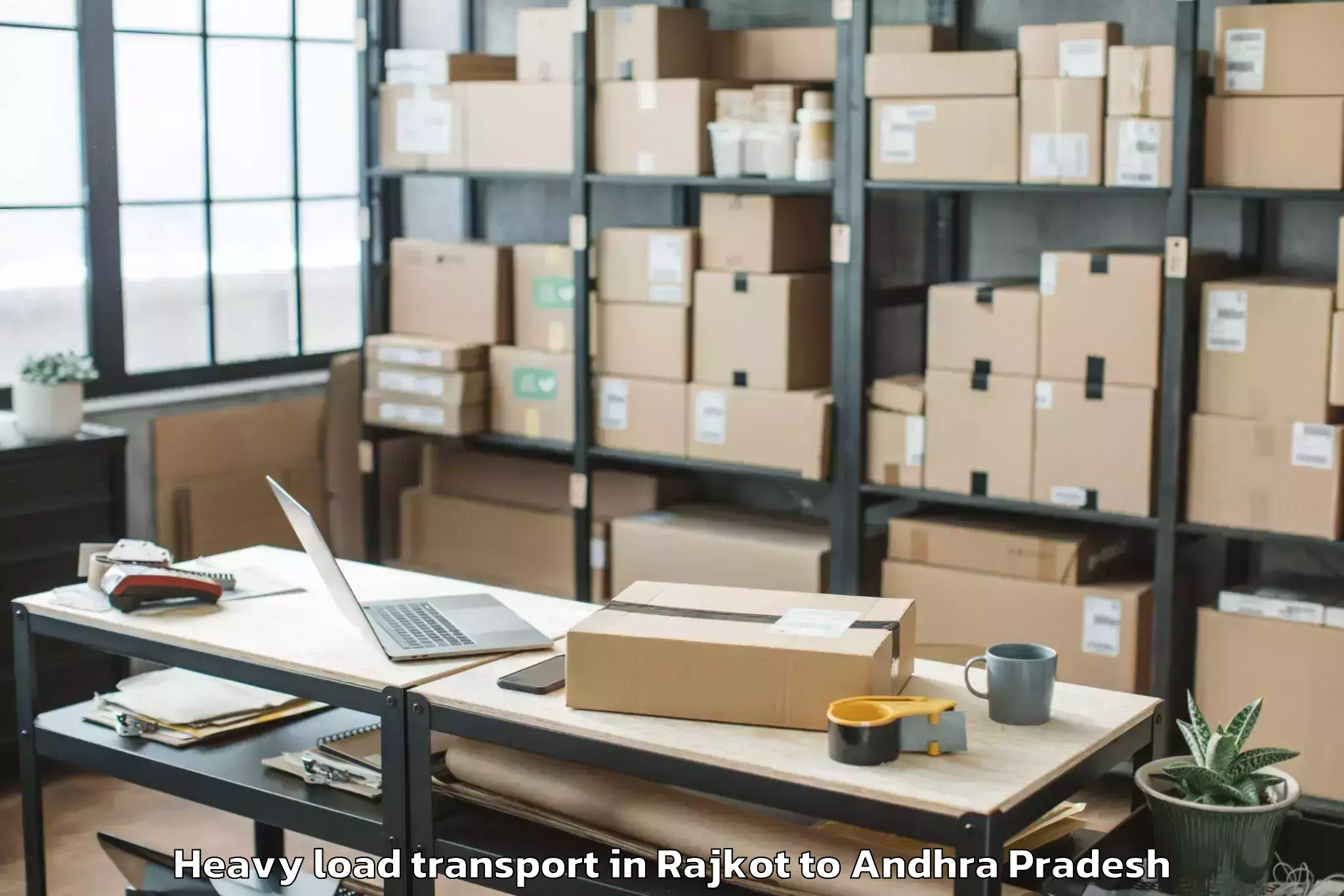 Top Rajkot to Racherla Heavy Load Transport Available